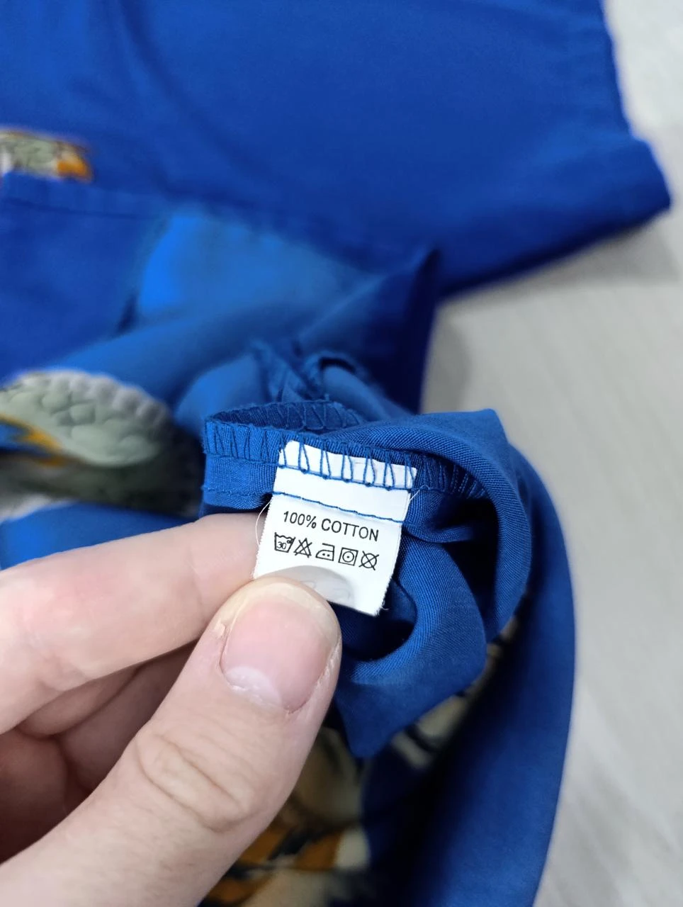 Vintage Hawaïaanse Hemd Brother 100% Katoen Blauw Bedrukt Draak Tijger Maat M – photo 4